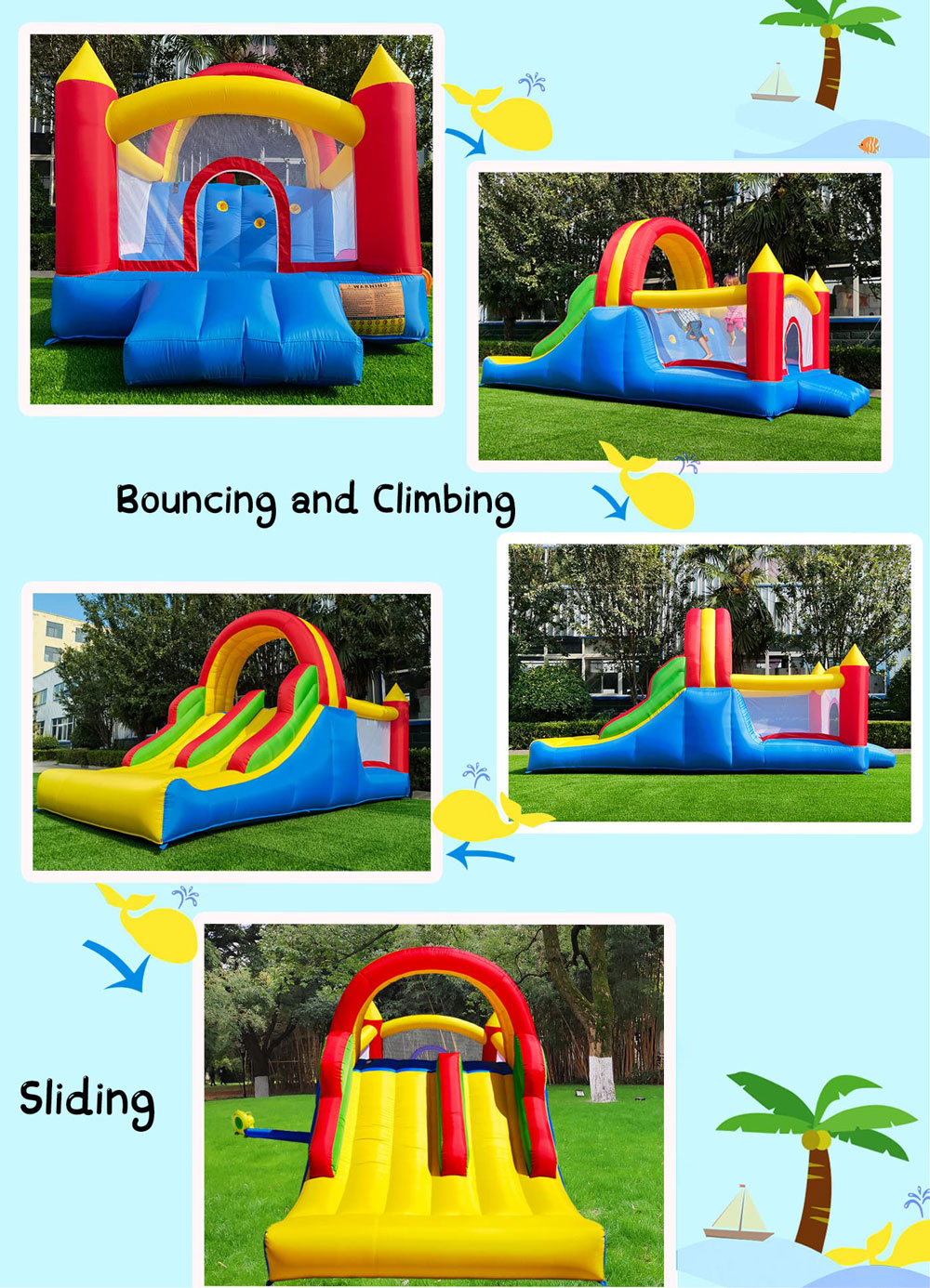 25 x 7.3FT Inflatable Obstacle Bounce House - Image 3
