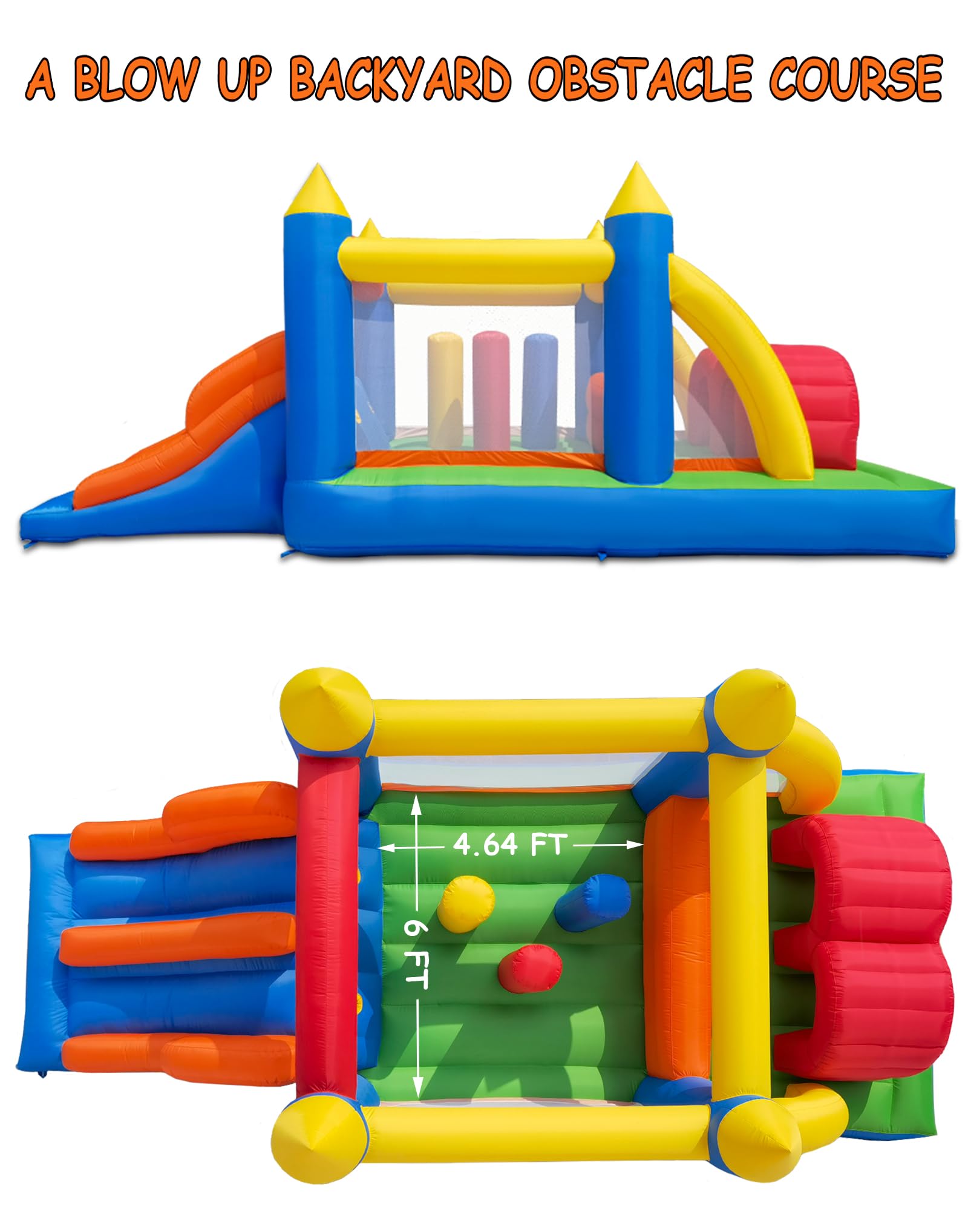 16.3 x 7.2FT Inflatable Obstacle Bounce House - Image 6