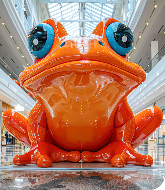 4 inflatable animal red frog